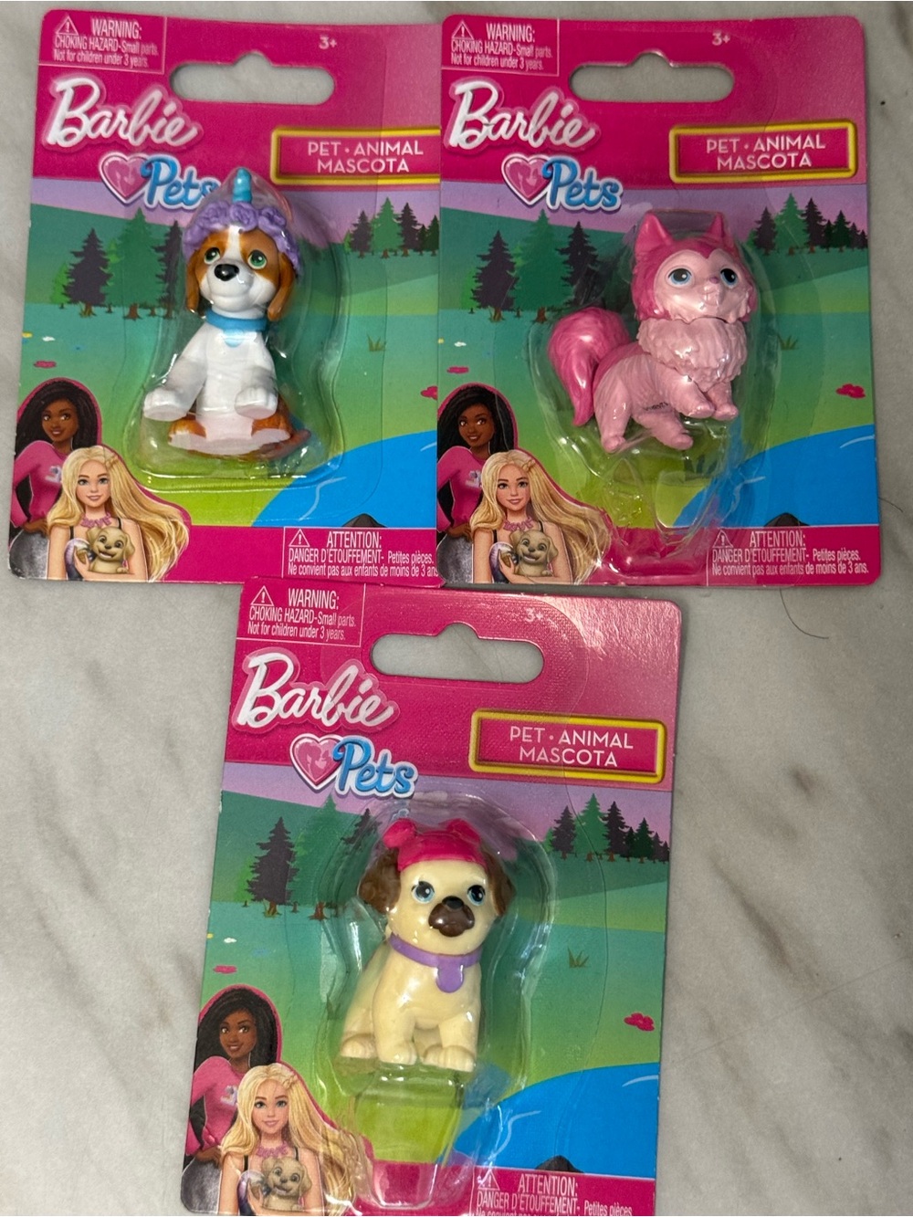 Barbie pets mini figurines new in package